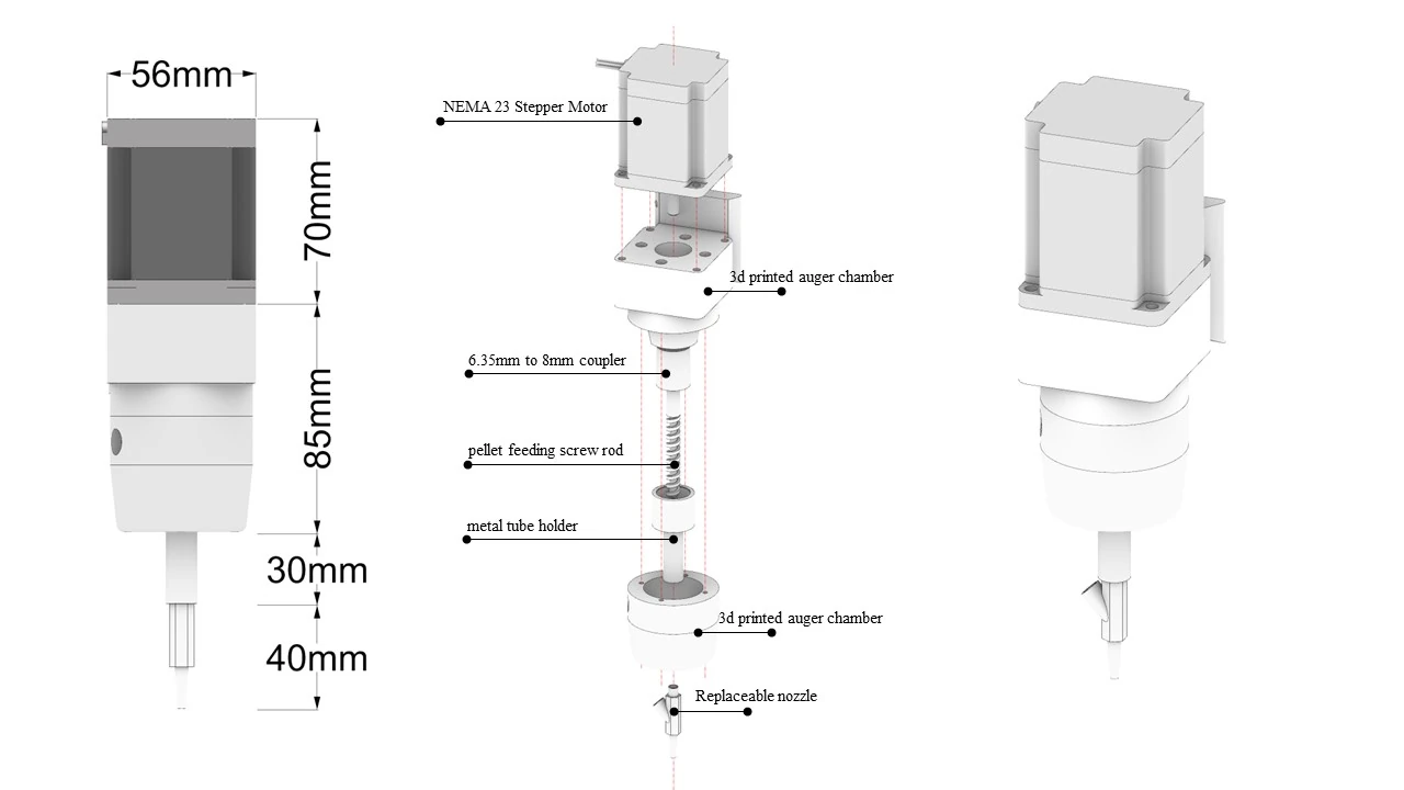 Low-cost Bespoke Paste Printer — Feeder and auger nozzle 2