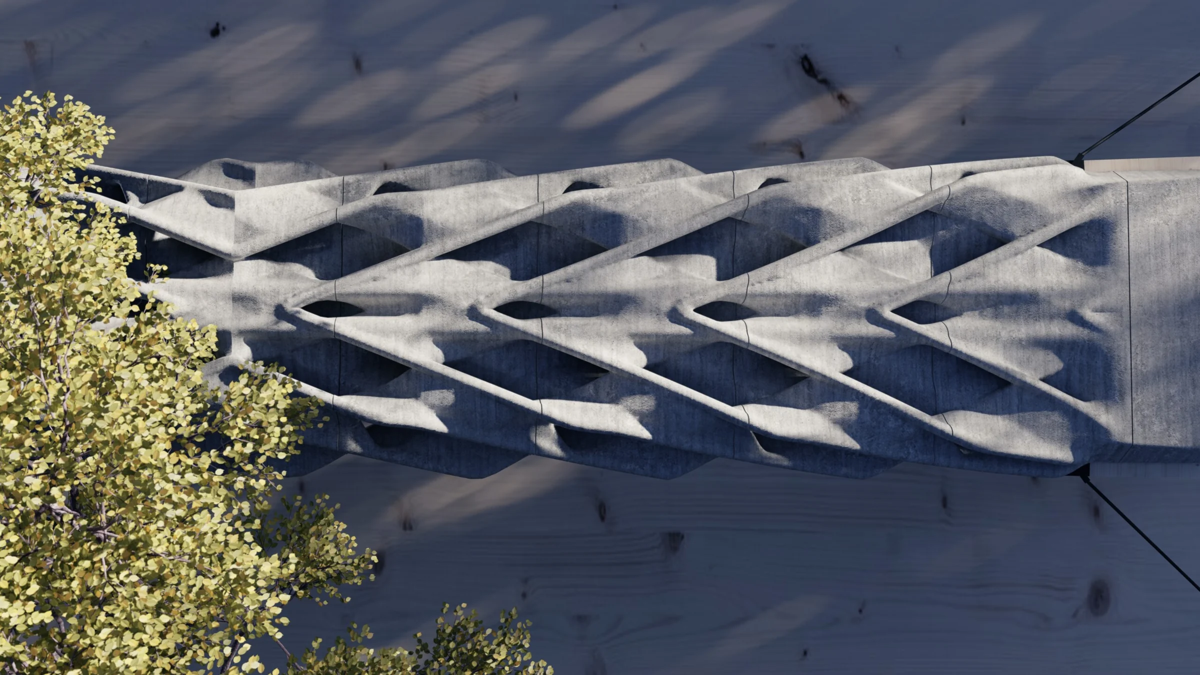 Diamanti: 3D-Printed, Post-Tensioned Concrete Canopy — Design visualizations 2