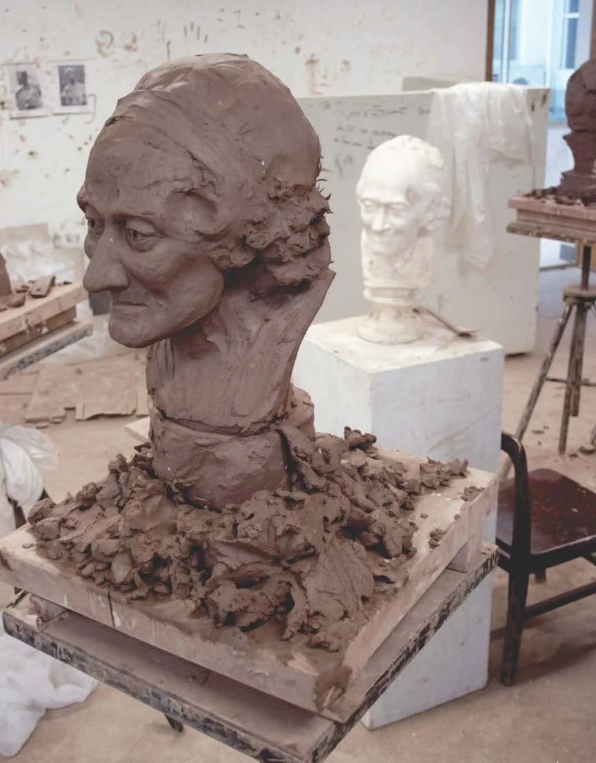 Tagore, Clay sculpture, 2008, by Teng Teng