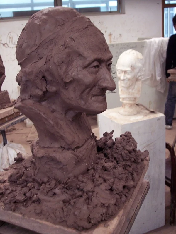 Tagore, Clay sculpture, 2008, by Teng Teng