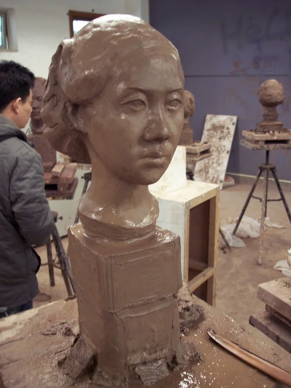 The Girl, Clay sculpture, 2008, by Teng Teng