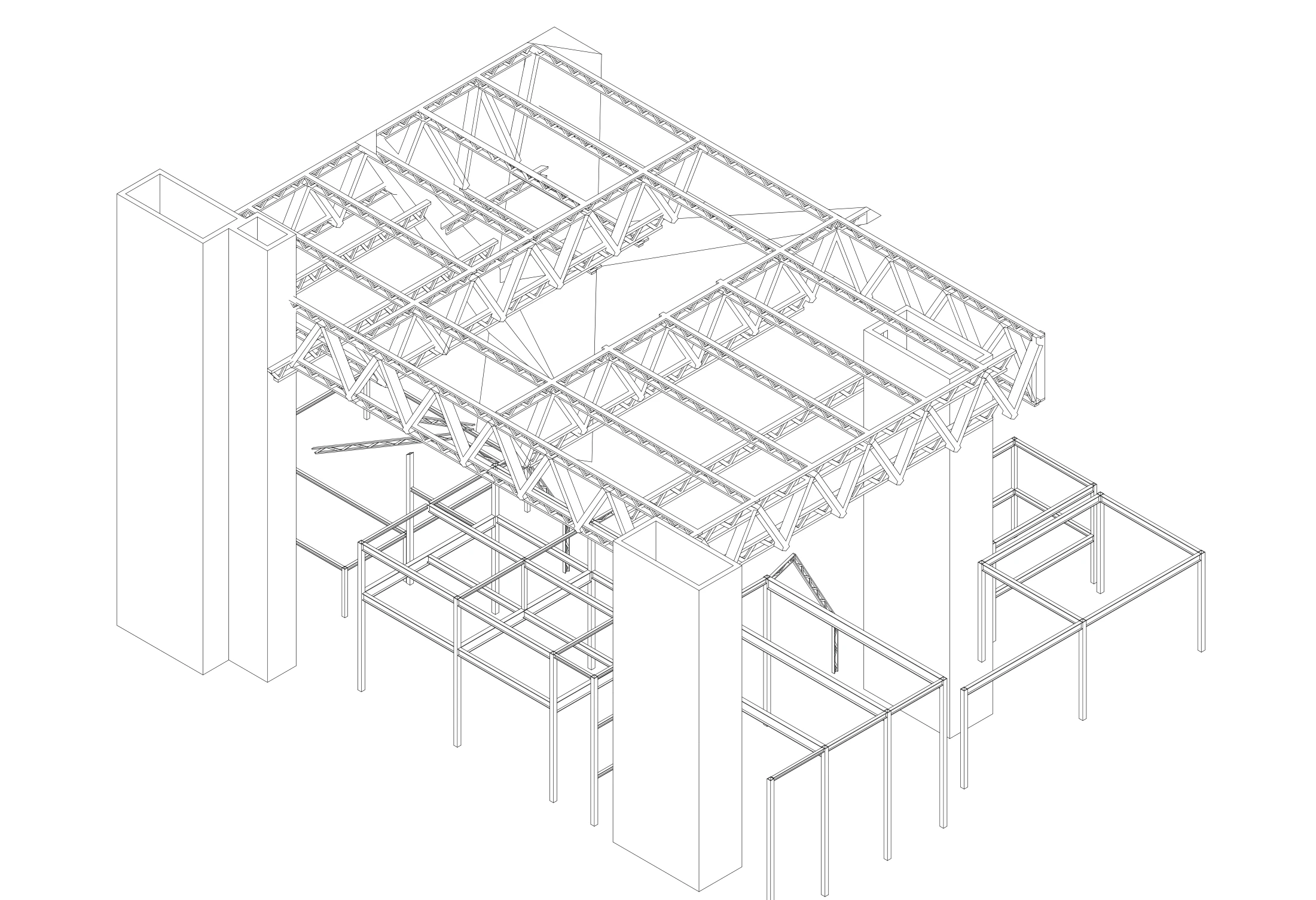 Dylan Simmons — structural axonometric of the canopy and supporting frames