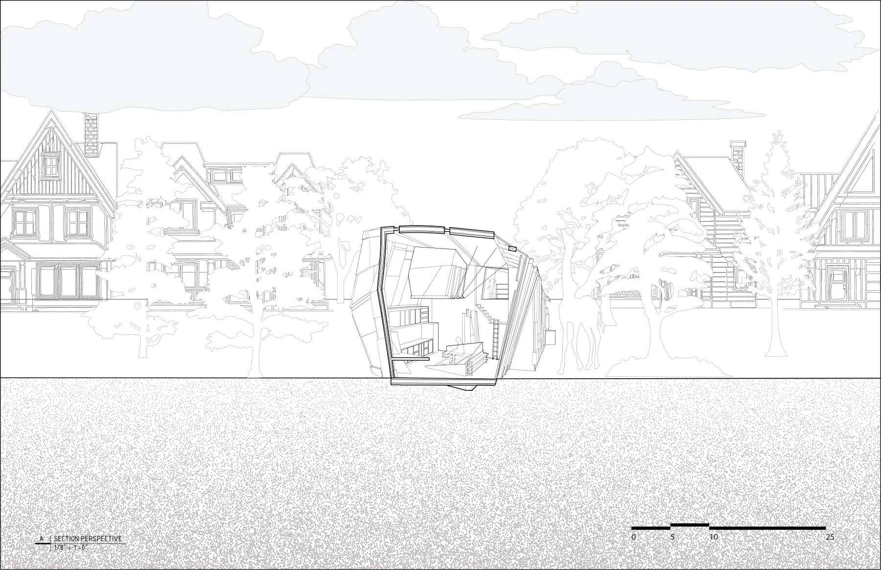 Juan Pineros — Assignment 1 sectional drawing of the domestic spatial study
