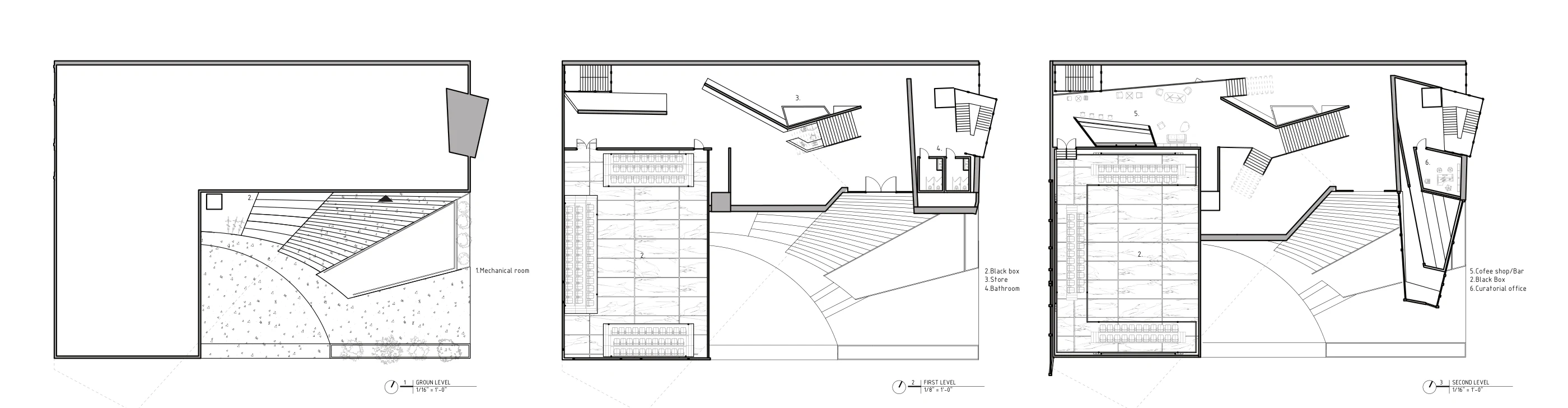 Juan Pineros — lower-level floor plans of West Path Arts Center