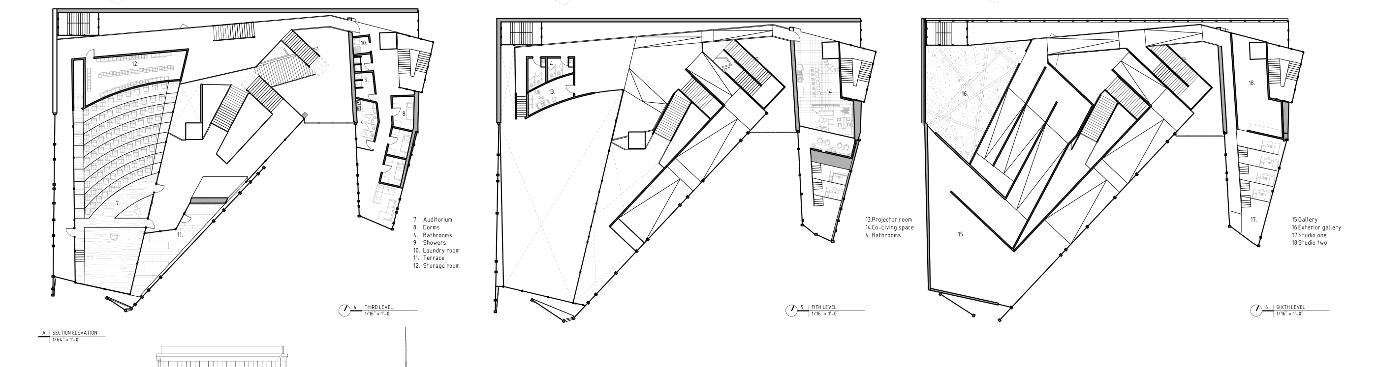 Juan Pineros — upper-level floor plans of West Path Arts Center