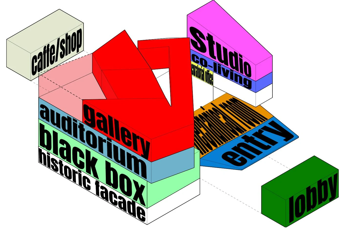 Juan Pineros — program distribution for gallery, performance, studios, and public arrival