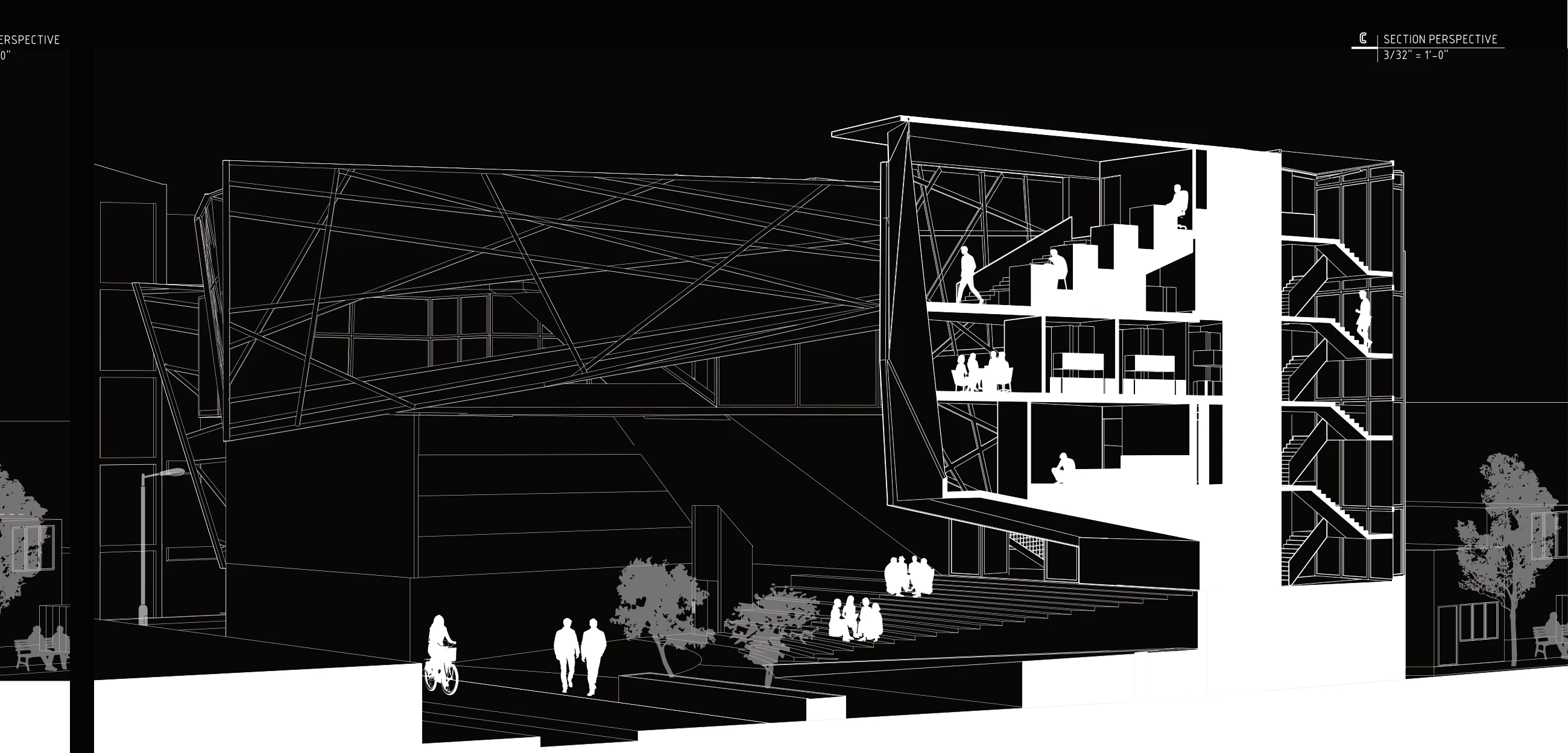 Juan Pineros — cross-sectional perspective through the addition and performance spaces