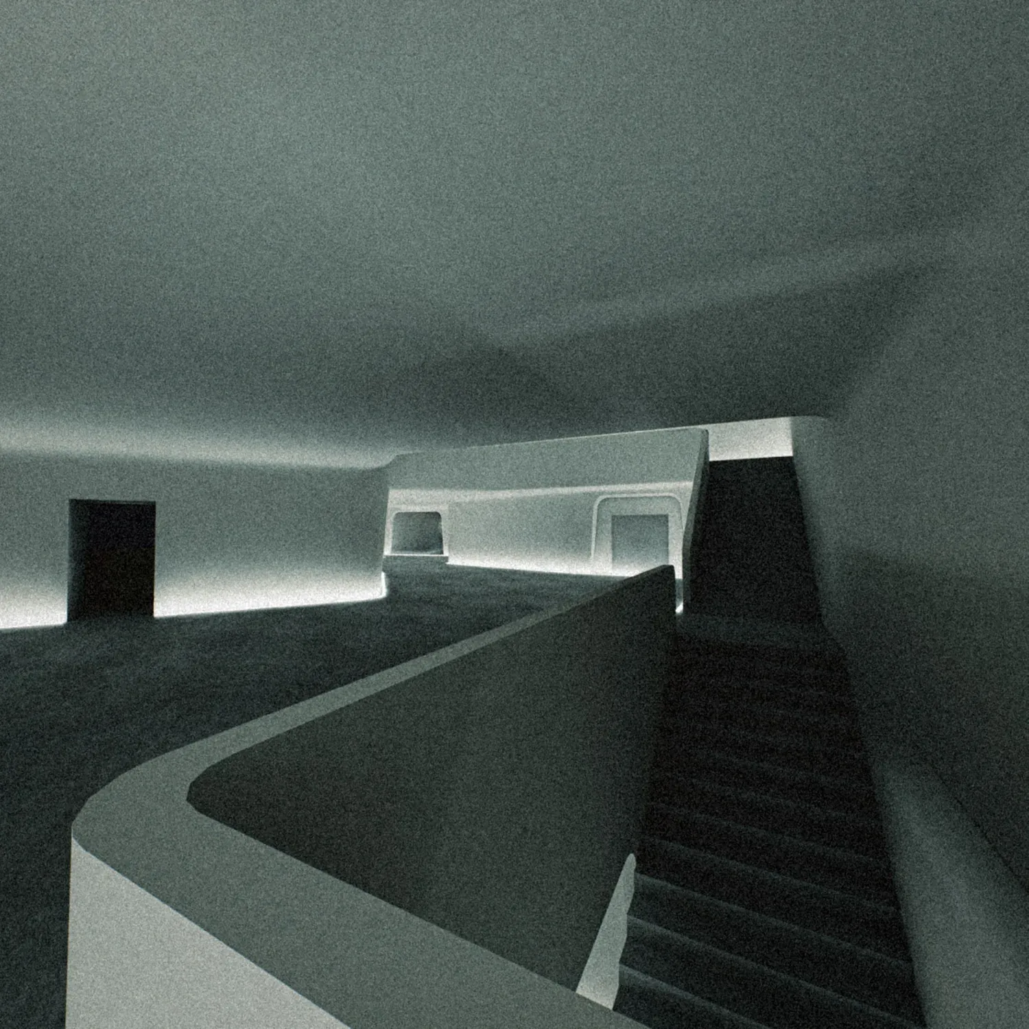 Mateusz Zygadlo — interior view across a landing toward the stair