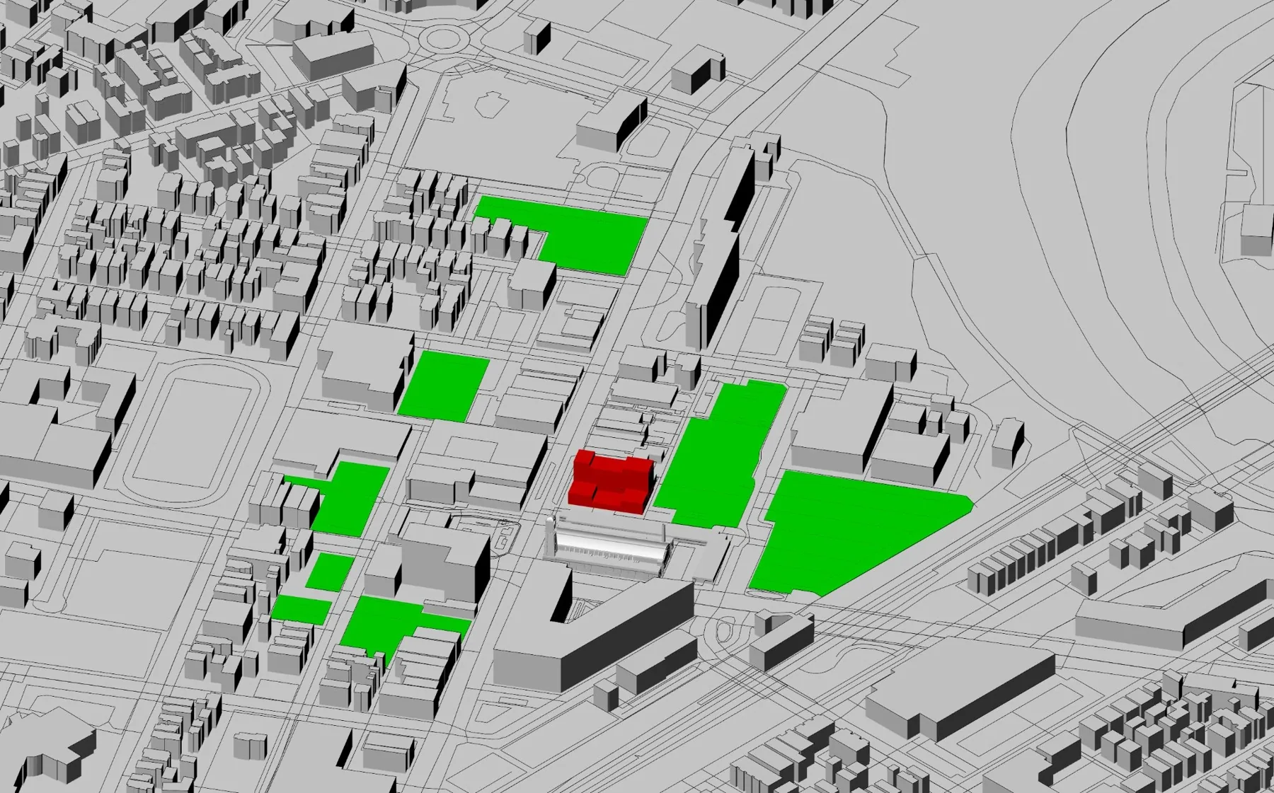 Asadour Salatyan — site analysis of surrounding parking areas