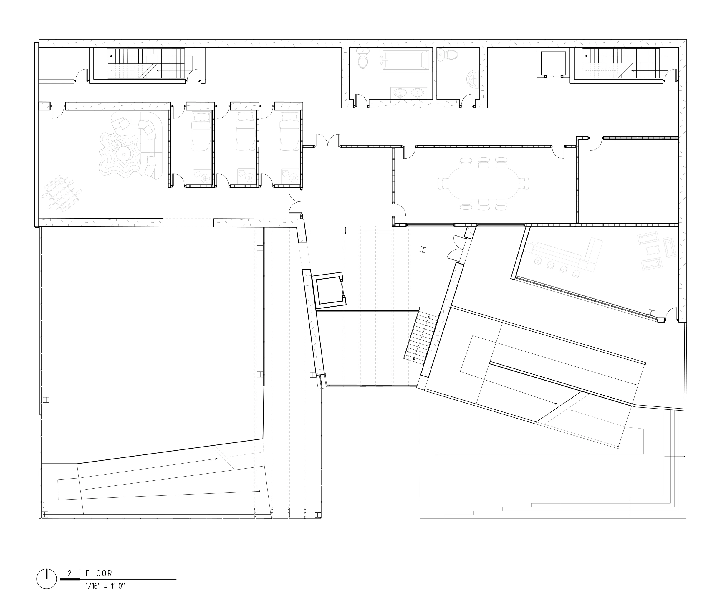 Asadour Salatyan — second-floor plan with studios, shared space, and circulation
