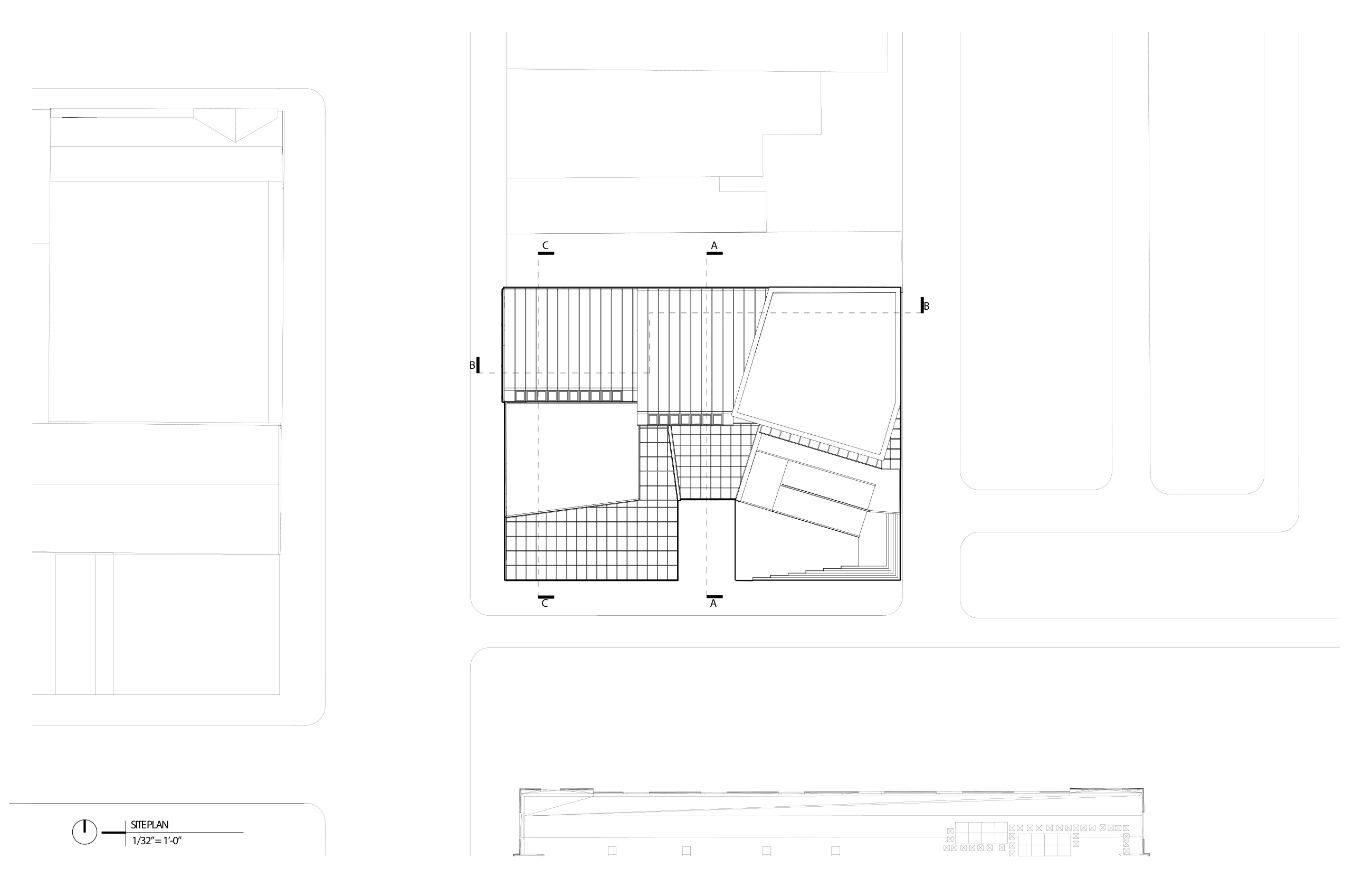 Asadour Salatyan — site plan with the proposed roof and urban context
