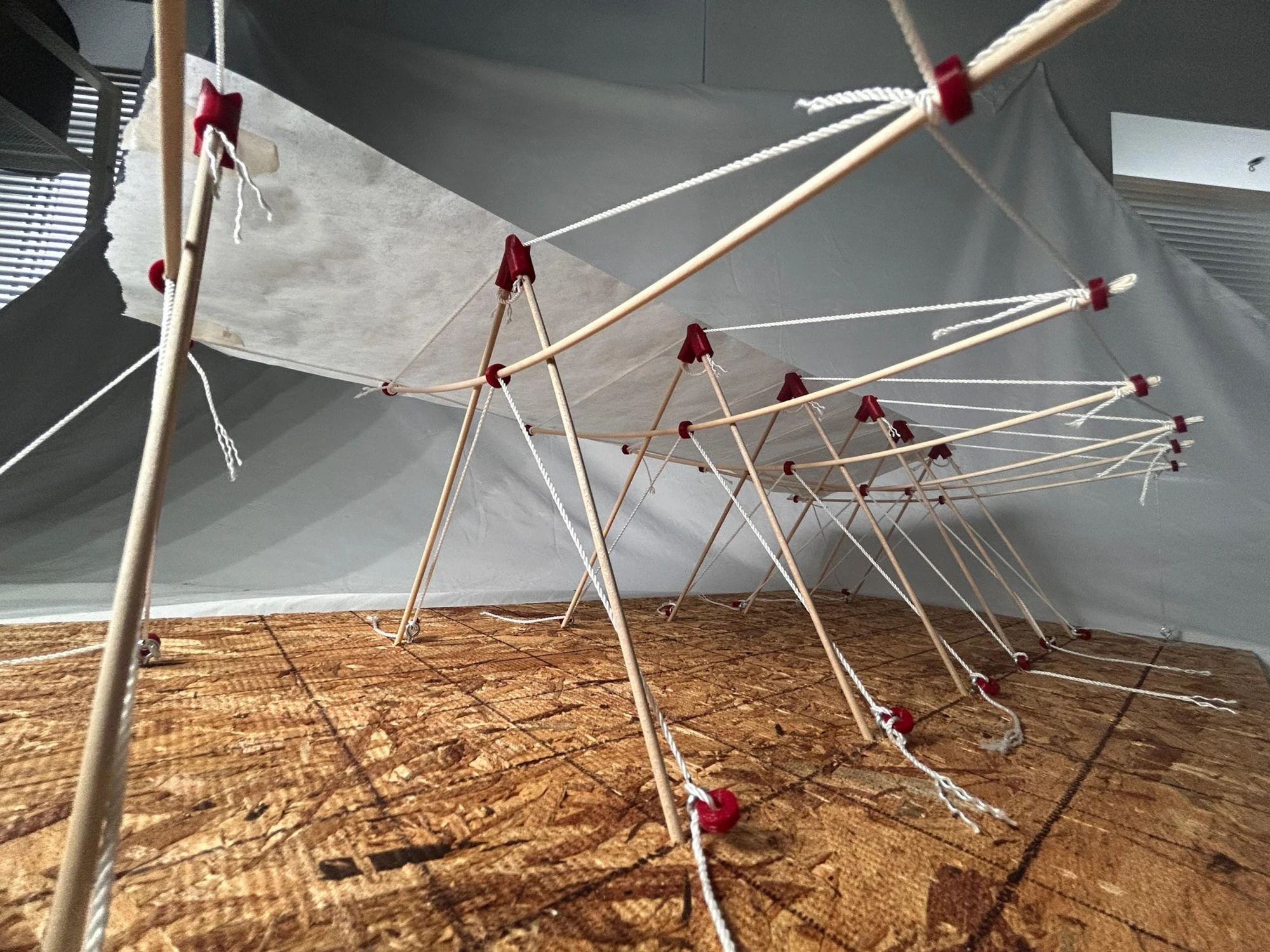 William Gardner — interior view of cables, struts, and red printed connections